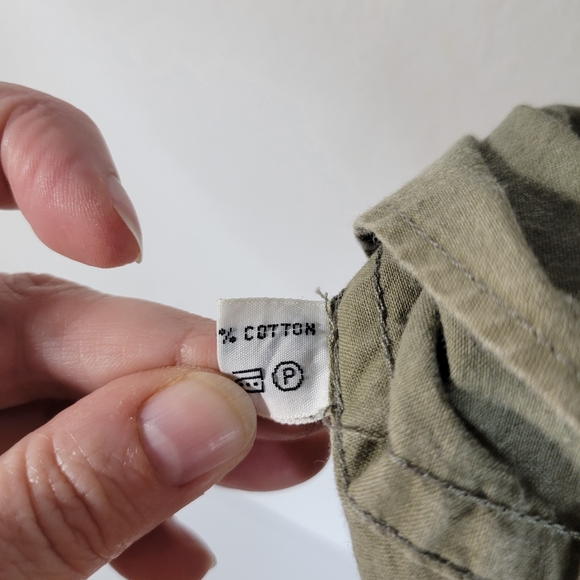 Men's Air Force short sleeve Button front khaki/green Shirt Size L 100% Cotton - Picture 8 of 8